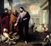 Bartolome Esteban Murillo Christ healing the Paralytic at the Pool of Bethesda oil painting on canvas